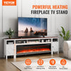 Vevor TV Stand 90" Cabinet with 60" Electric Fireplace 20 LED Lights Remote Control New