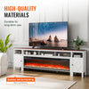 Vevor TV Stand 90" Cabinet with 60" Electric Fireplace 20 LED Lights Remote Control New