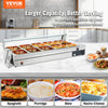 Vevor Food Warmer 10-Pan with Glass Shield 1800W Electric Steam Table 86°F-185°F Temperature New