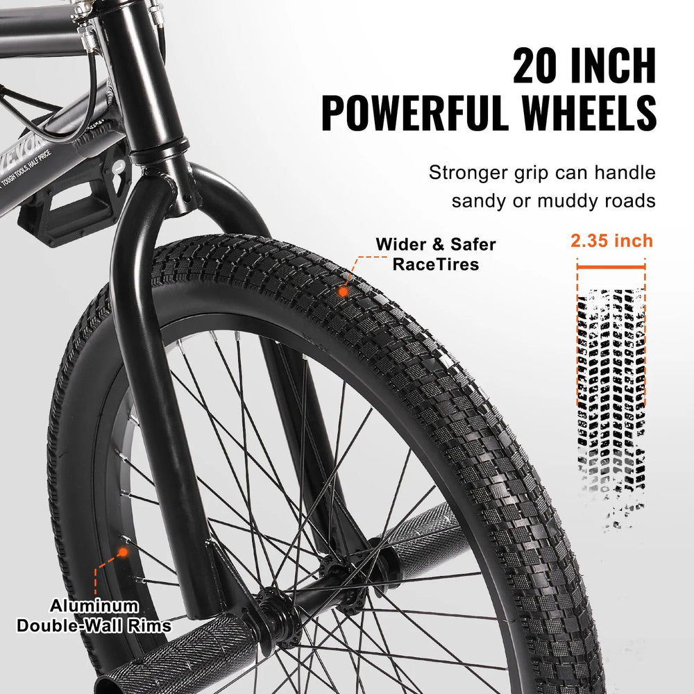 Vevor BMX Freestyle Bike 20" Wheels Aluminum Alloy Frame Rear Brake New