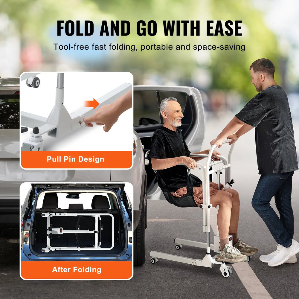 Vevor Electric Patient Lift Transfer Chair Adjustable Height 220 lbs. Capacity New