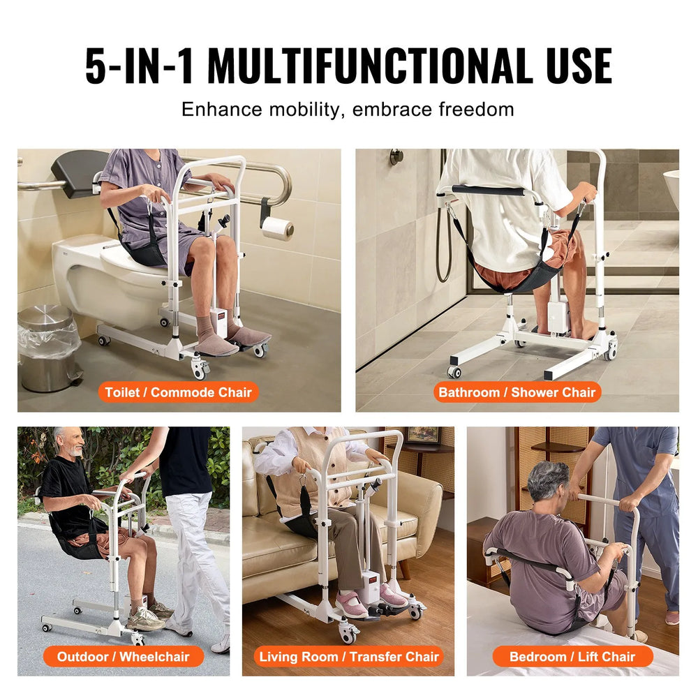 Vevor Electric Patient Lift Transfer Chair Adjustable Height 220 lbs. Capacity New