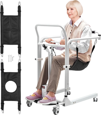 Vevor Electric Patient Lift Transfer Chair Adjustable Height 220 lbs. Capacity New