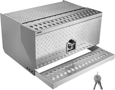 Vevor Semi-Truck Step Tool Box 30 x 29.5 x 15.8 in Aluminum Diamond Plate with Lock New