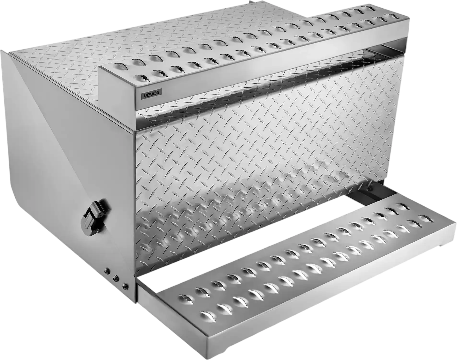 Vevor Semi-Truck Step Tool Box 31 x 30 x 19 in. Aluminum Diamond Plate New
