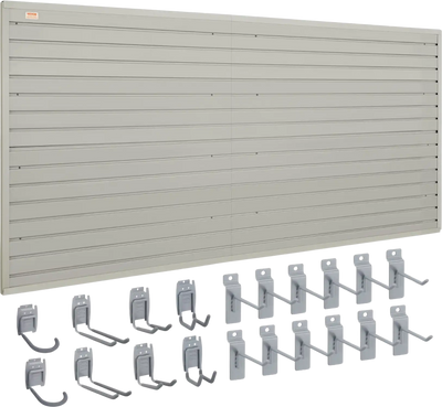 Vevor Slatwall Panels with Hooks 4' x 1' Garage Wall Organizer Set of 8 Panels New