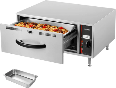 Vevor Electric Drawer Warmer Stainless Steel Freestanding 85-185°F 500W New