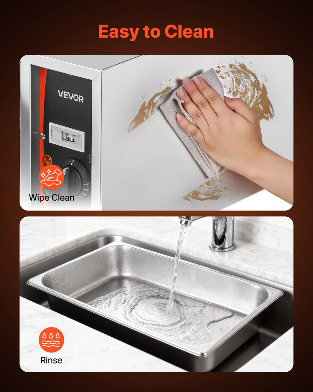 Vevor Electric Drawer Warmer Stainless Steel Narrow Freestanding 85-185°F 500W New