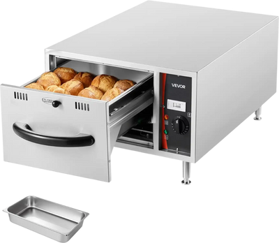 Vevor Electric Drawer Warmer Stainless Steel Narrow Freestanding 85-185°F 500W New