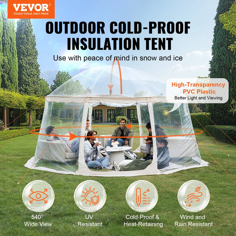 Vevor Sports Tent 15' x 15' Weatherproof Pop-Up Shelter for 12-15 People New