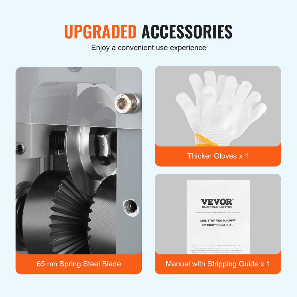 Vevor Automatic Wire Stripping Machine 0.06"-0.98" Cable Peeler 60 ft/min 180W New