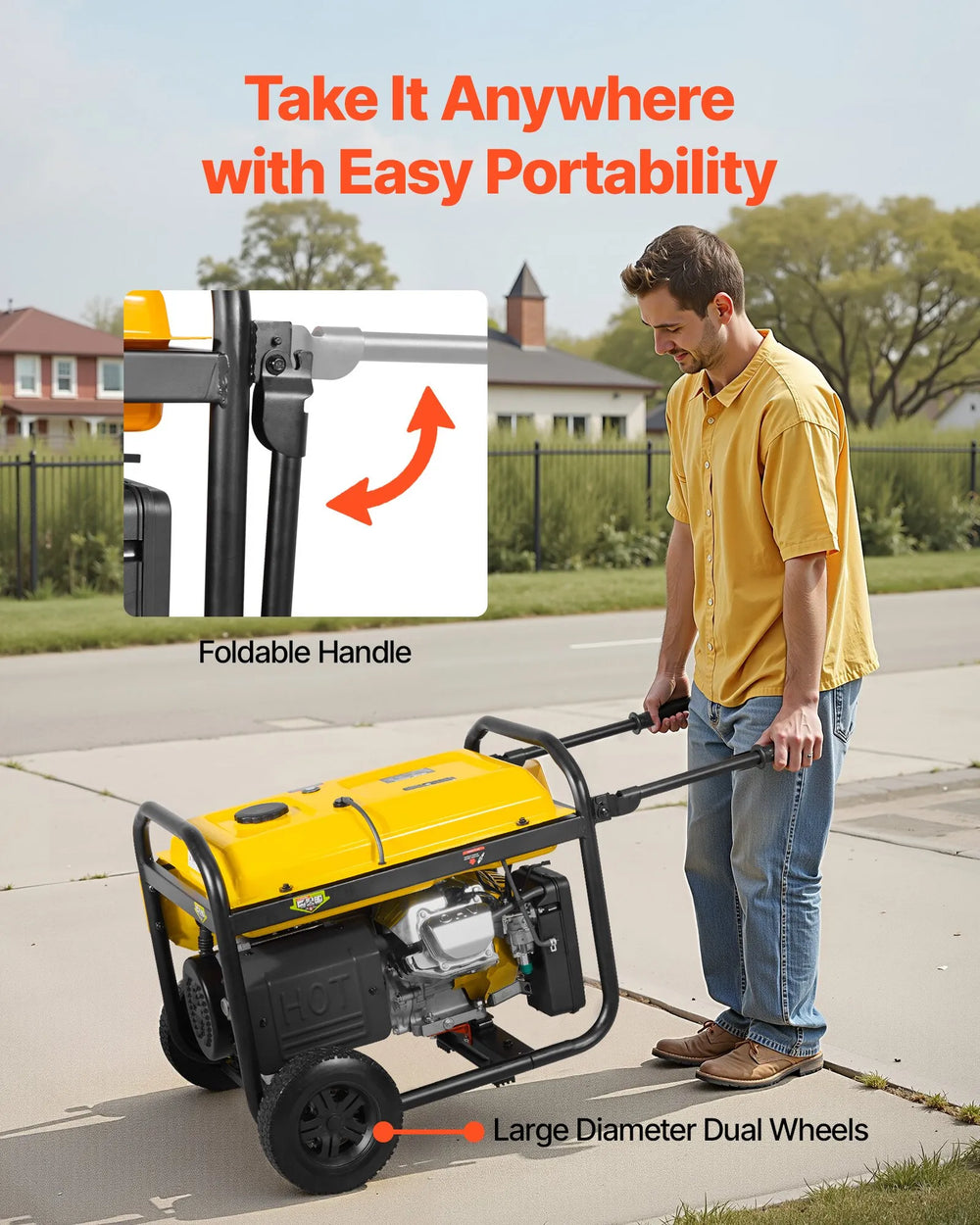 Vevor 7000W/9625W Generator Gasoline 30A 120V/240V with Electric Start CO Sensor New