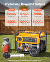 Vevor 9000W/13500W Generator Tri-Fuel Gas Propane Natural Gas 50A 120V/240V Electric Start CO Sensor New