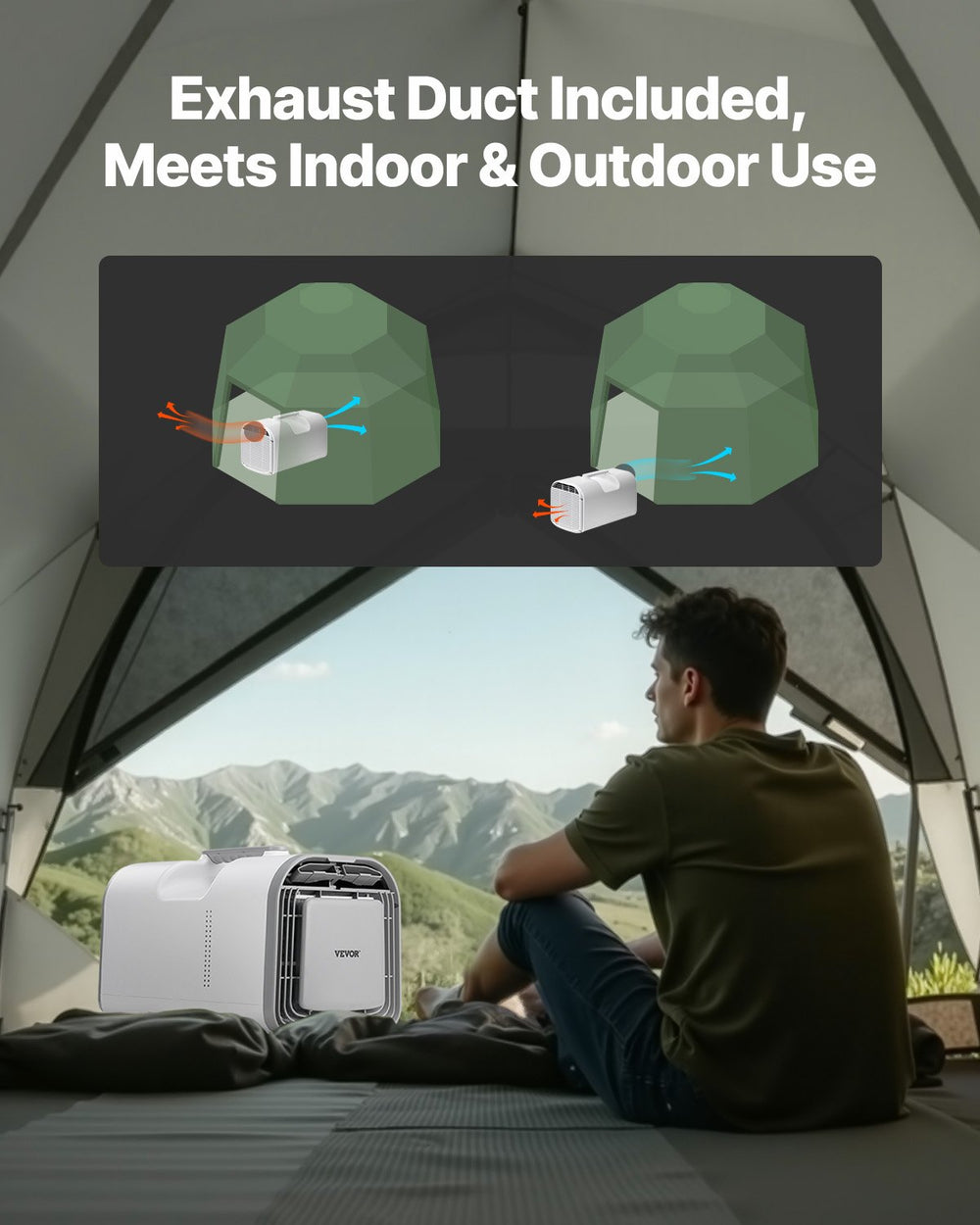 Vevor Portable Air Conditioner 4250 BTU Tent AC for Camping RV Home New