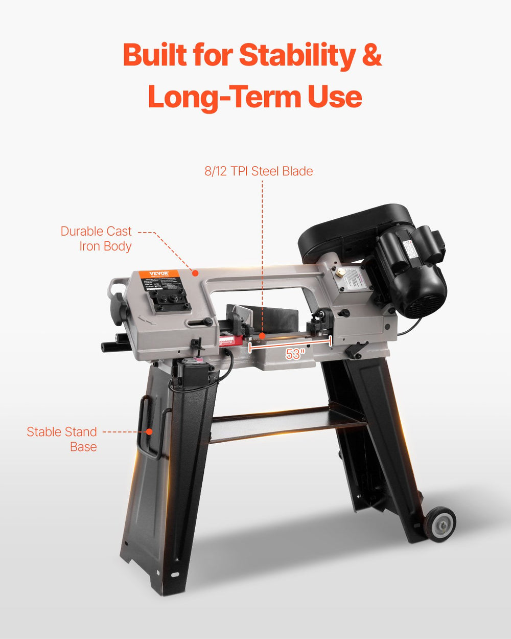 Vevor Metal Band Saw Horizontal & Vertical Cutting 4" x 6" Variable Speed 550W New