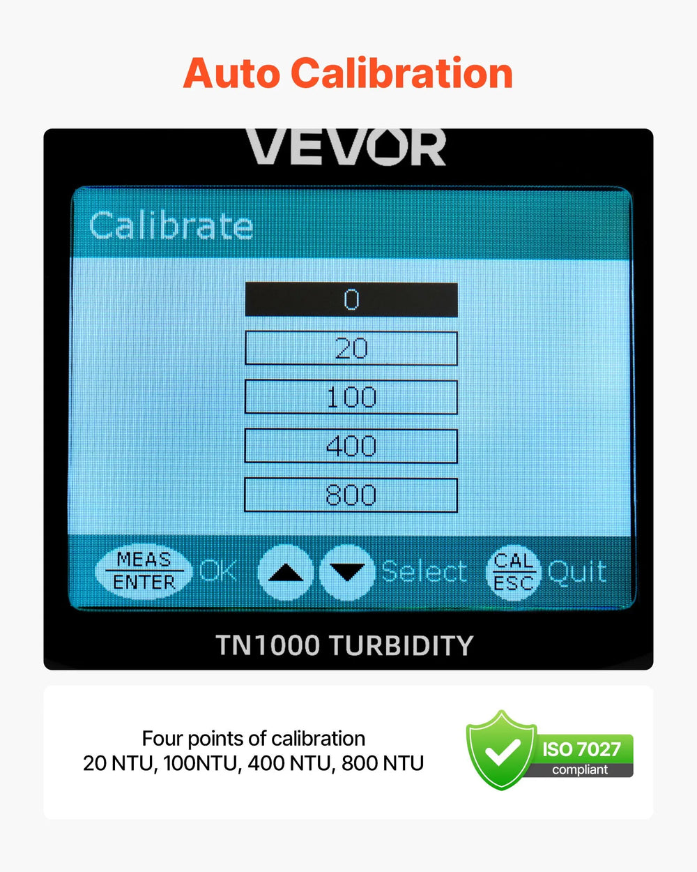 Vevor Portable Turbidity Meter 0-1000 NTU with Calibration Solutions New