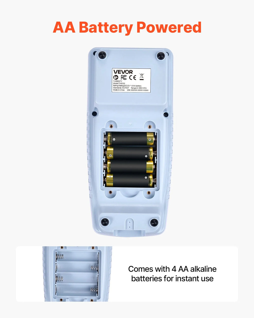 Vevor Portable Turbidity Meter 0-1000 NTU with Calibration Solutions New