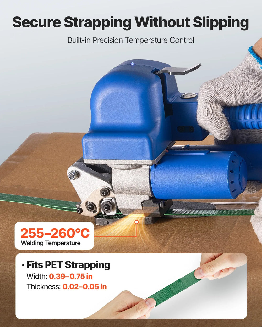 Vevor Electric Strapping Machine with Digital Display for 10-19mm PET Straps New