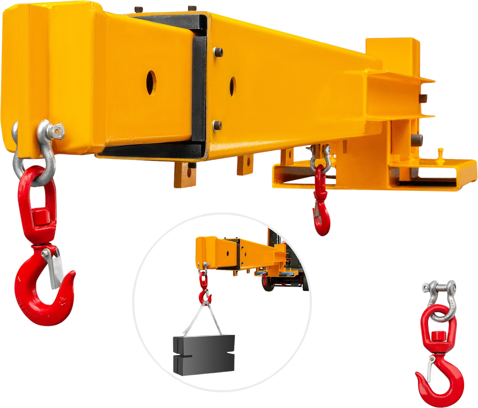 Vevor Forklift Mobile Crane 6000lbs Capacity with 2 Hooks Truss Jib Boom New