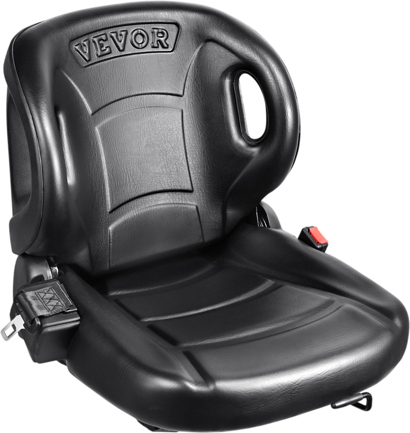 Vevor Universal Forklift Tractor Seat with Adjustable Angle Back Micro Switch Seatbelt Wrap-Around Black New