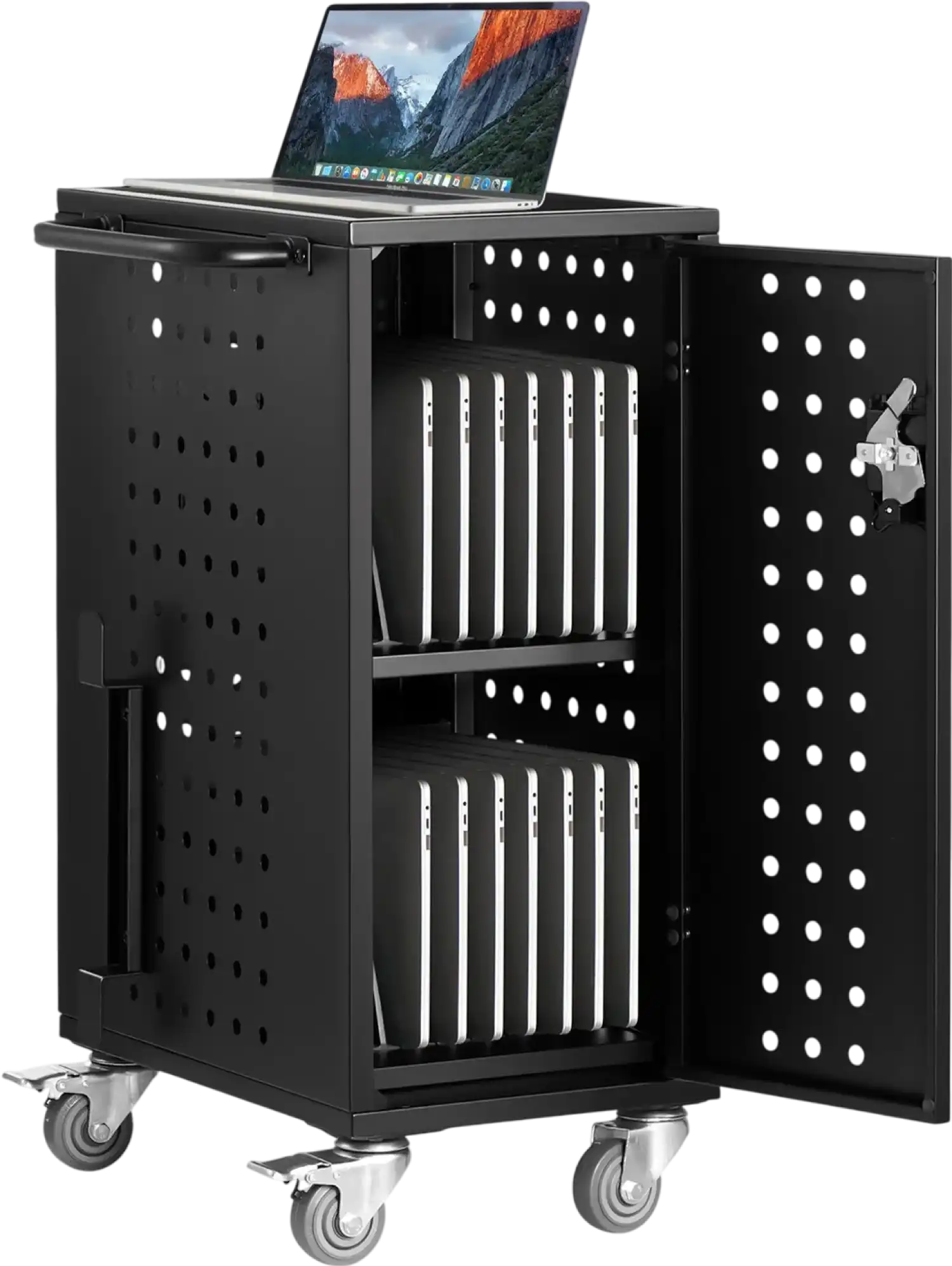 Vevor Mobile Charging Cart Fits 16 Laptops/Tablets up to 15.6