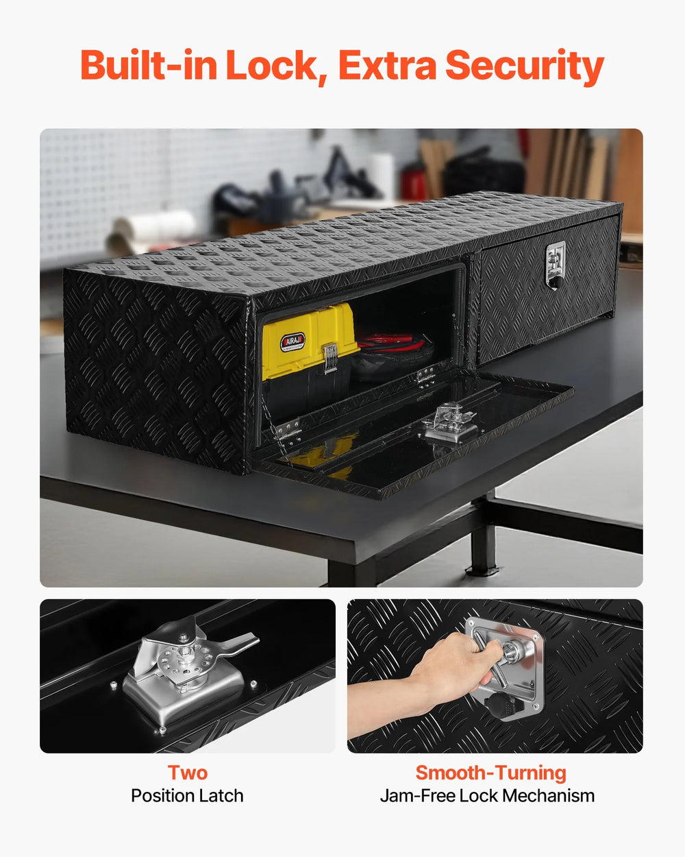 Vevor Truck Tool Box 88" x 16" x 13" Aluminum Topsider Dual Drop Doors Lockable New