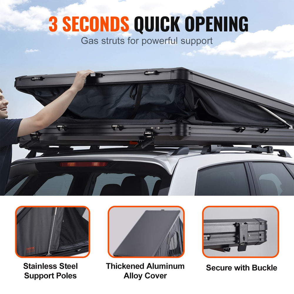 Vevor Rooftop Tent Hard Shell Waterproof 2-3 Person for Jeep SUV Truck with Ladder New
