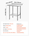 Vevor Prep Table 24" x 30" Stainless Steel Worktable with Backsplash New
