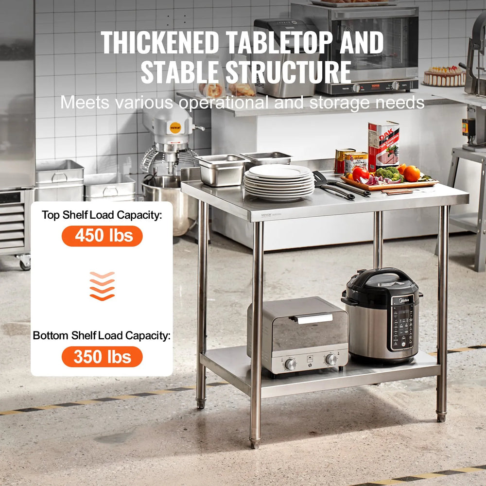 Vevor Work Table 24" x 36" x 36" Stainless Steel Commercial Food Prep Table New
