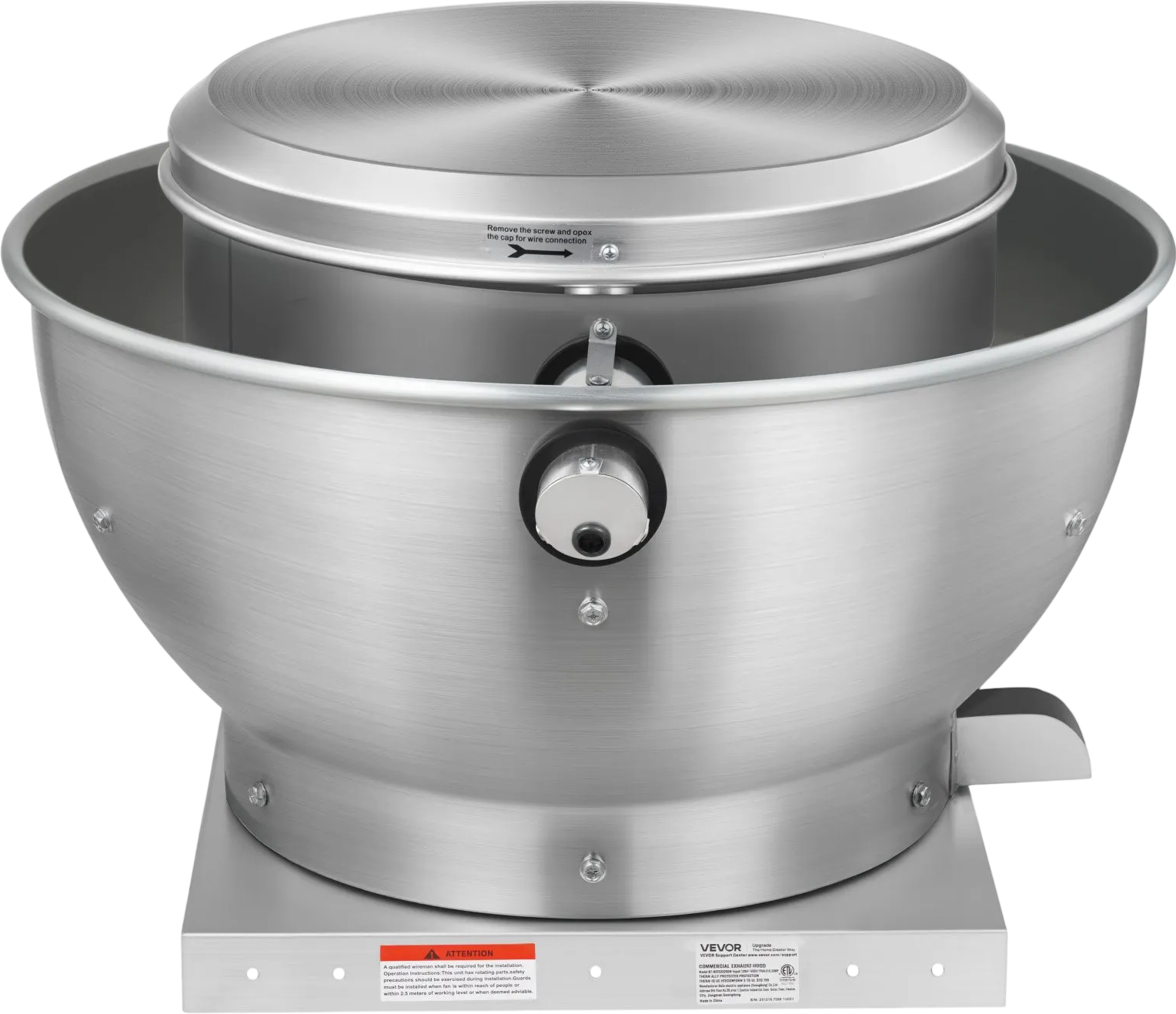 Vevor Commercial Kitchen Exhaust Fan 1,136 CFM 1/3 HP 250W Direct Drive New