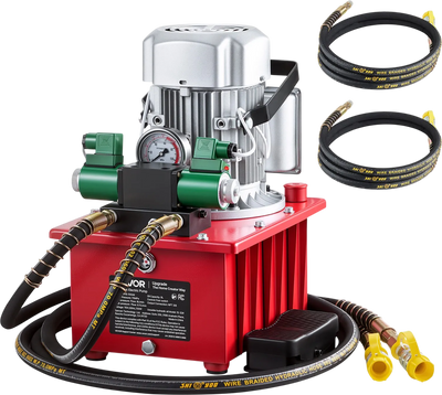 Vevor Hydraulic Pump Electric Driven 10,000 PSI Double Acting Solenoid Valve with Pedal 750W 120V New
