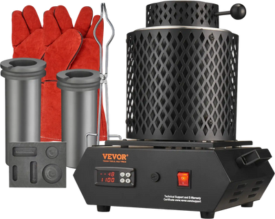 Vevor Melting Furnace 2102°F Electric Digital with Graphite Crucibles 1350W New