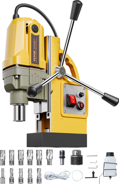 Vevor Magnetic Drill 1400W 12500N 40mm Boring Diameter with 11 Coring Bits New