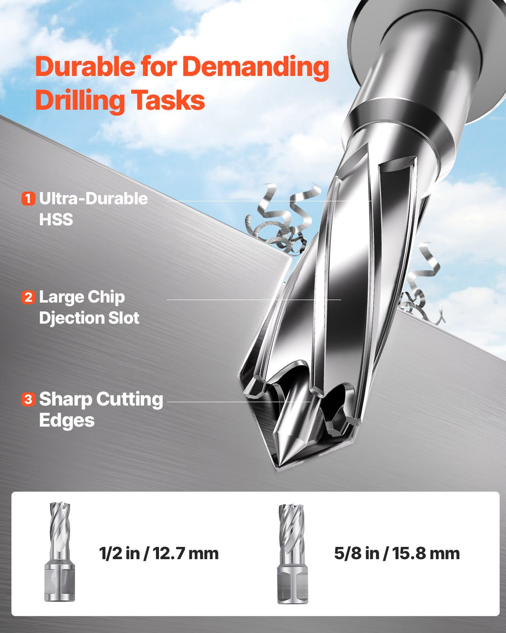 Vevor Magnetic Drill Press 1450W 800 RPM with 2 Coring Bits New