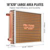 Vevor Heat Exchanger Water to Air 18" x 20" with 3-Row 3/8" Copper Ports New