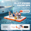 Vevor Inflatable Floating Dock 10' x 8' with Carrying Bag & Detachable Ladder New