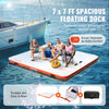 Vevor Inflatable Floating Dock 7' x 7' with Carrying Bag & Detachable Ladder New