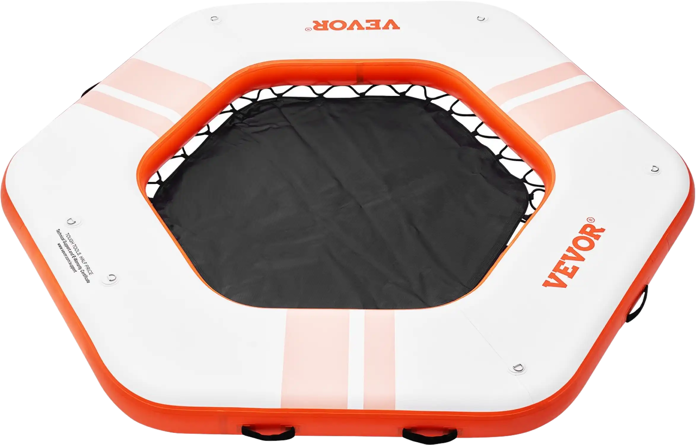 Vevor Inflatable Floating Dock 8.5 FT Hexagon with 5 FT Trampoline Mesh Pool New