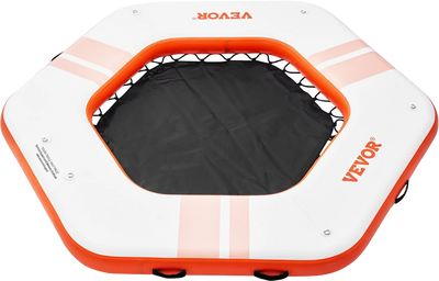 Vevor Inflatable Floating Dock 8.5 FT Hexagon with 5 FT Trampoline Mesh Pool New