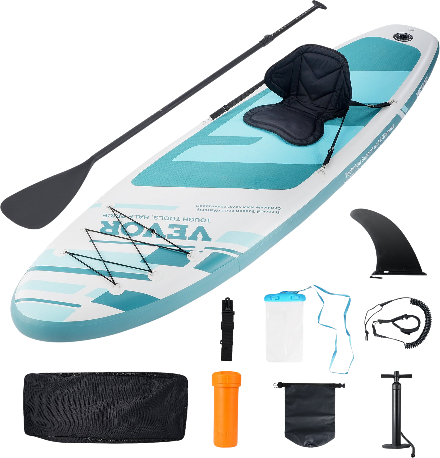 Vevor Inflatable Stand Up Paddle Board 10.6 Ft. with Removable Kayak Seat New