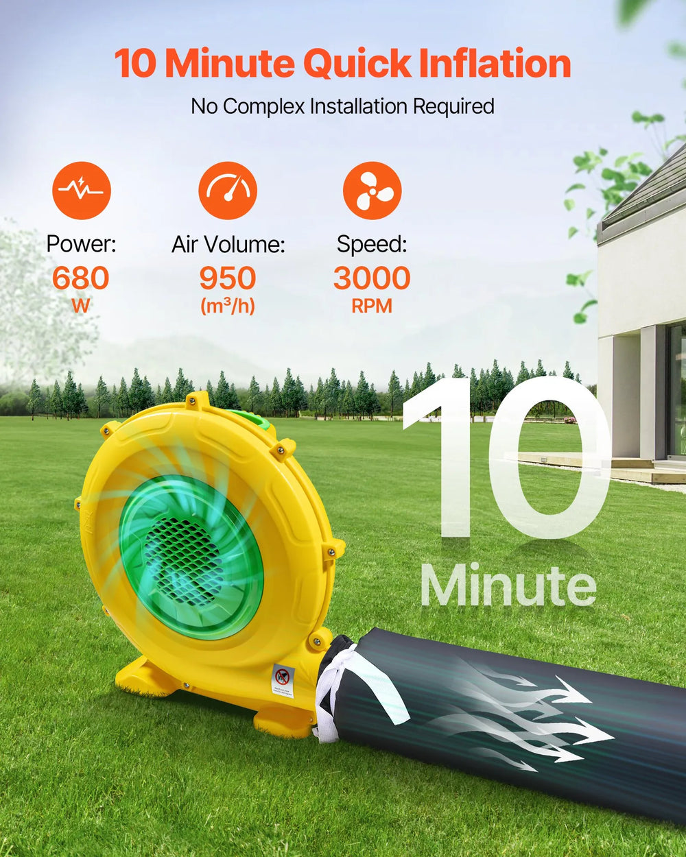 Vevor Inflatable Nightclub 16.4' x 13.1' x 12.5' Blow-Up Party Tent 215 Sq Ft 680W Blower New