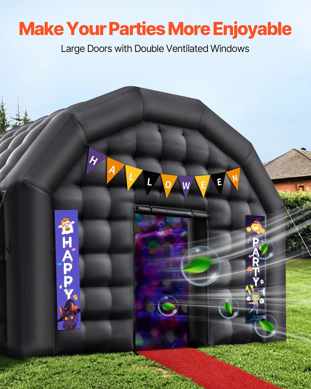 Vevor Inflatable Nightclub 17.7' x 16.4' x 13.9' Blow-Up Party Tent 291 Sq Ft 680W Blower New