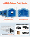 Vevor Inflatable Paint Booth 39.37' x 16.4' x 13.12' Spray Tent 950W 1100W Blowers Air Filter System New
