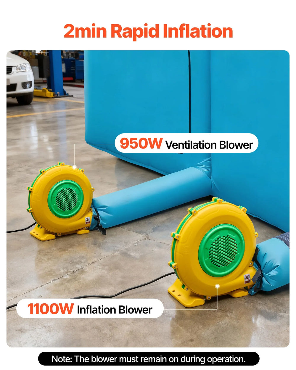 Vevor Inflatable Paint Booth 39.37' x 16.4' x 13.12' Spray Tent 950W 1100W Blowers Air Filter System New