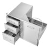 Vevor Outdoor Kitchen Drawer Combo with Garbage Ring 29.5"W x 22.6"H x 21.7"D Stainless Steel New