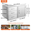 Vevor Outdoor Kitchen Door Triple Drawer Combo 20.8" x 38.1" x 22.6" Stainless Steel New