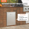 Vevor Pull Out Trash Drawer Stainless Steel for Outdoor Kitchen 17.7" x 22.8" New