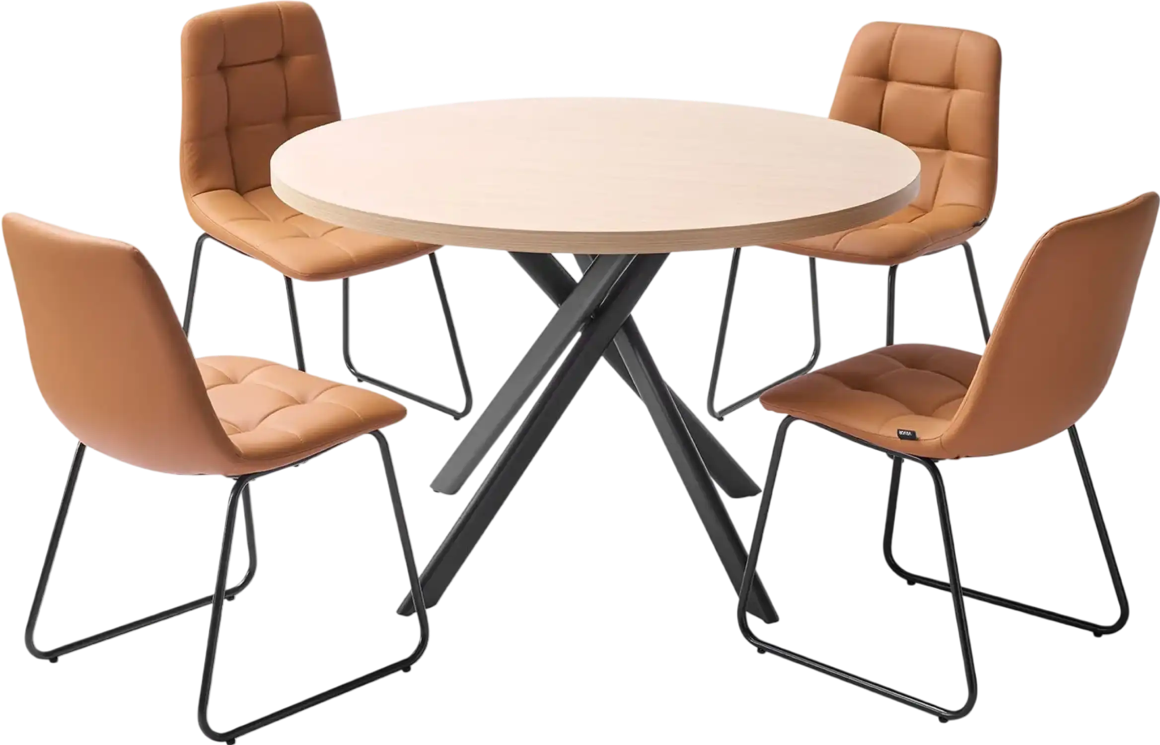 Vevor Dining Table 5-Piece Set with 4 Upholstered Leather Chairs New