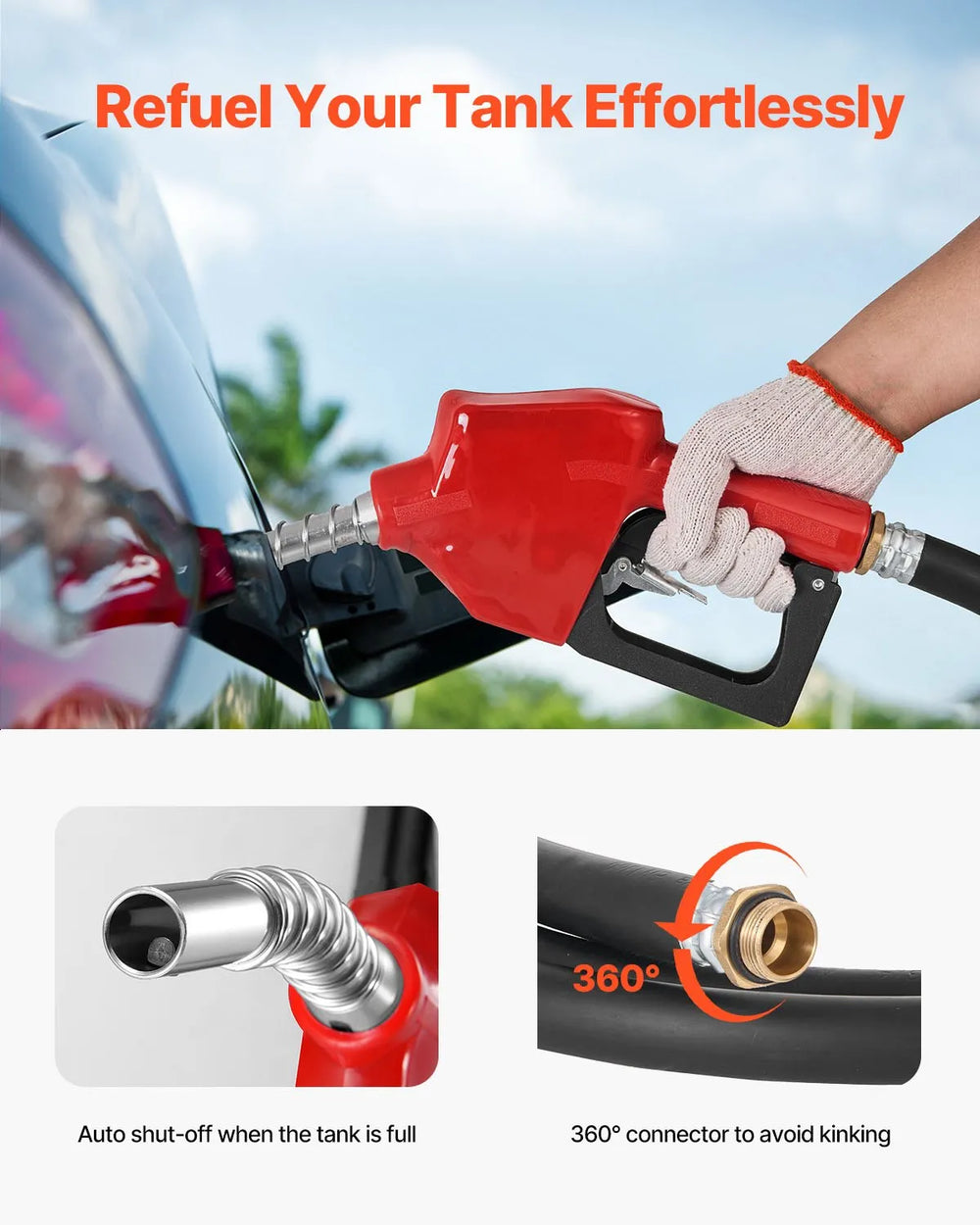 Vevor Portable Diesel Fuel Tank with Electric Transfer Pump 128 Gal. Capacity 10 GPM Flow Rate New
