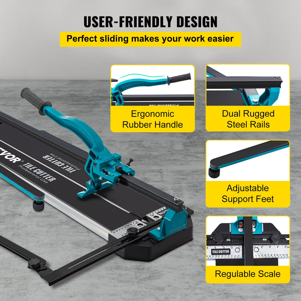 Vevor Tile Cutter 47-inch Manual Tool with Precise Laser Guide 0-45° Cut Angle New